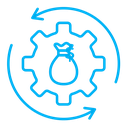 Money processes color outline icon