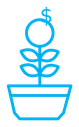 Money tree color outline icon