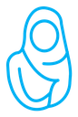 Muslim women color outline icon