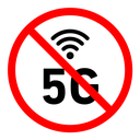 No 5G signal sign color outline icon
