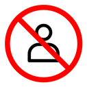 No account sign color outline icon