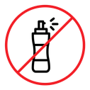 No aerosol spray sign color outline icon