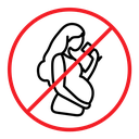 No alcohol during pregnancy period  sign color outline icon