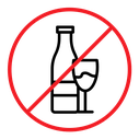 No alcohol sign (2) color outline icon
