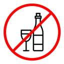 No wine sign color outline icon