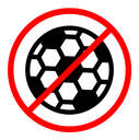 No ball game sign color outline icon