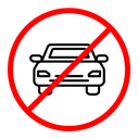 No cars sign color outline icon