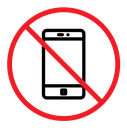 No cell phone sign color outline icon