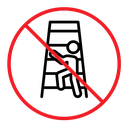 No climbing allowed sign color outline icon
