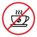 No coffee cup sign color outline icon