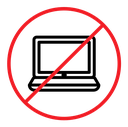 No computer sign color outline icon