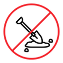 No digging sign color outline icon