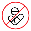No drugs sign color outline icon