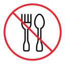 No eating sign color outline icon