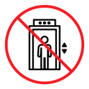 No elevator sign color outline icon