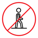 No entry sign color outline icon