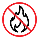 No fire sign (2) color outline icon