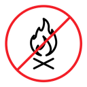No fire sign color outline icon