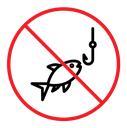 No fishing color outline icon