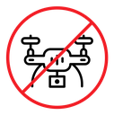 No fly drones sign color outline icon