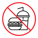 No food allowed sign color outline icon