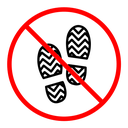 No foot print sign color outline icon