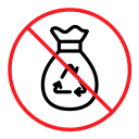 No garbage sign color outline icon