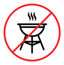 No grill sign color outline icon