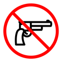 No gun color outline icon
