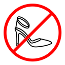 No high heels sign color outline icon