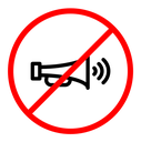 No horn sign color outline icon