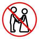 No hugs no kiss color outline icon
