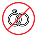 No jewelry sign color outline icon