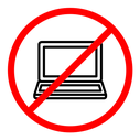 No laptop sign color outline icon