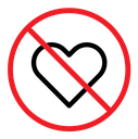 No love sign color outline icon