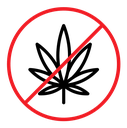No Marijuana sign color outline icon
