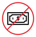 No money sign (2) color outline icon