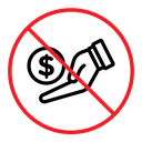 No money sign color outline icon