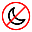 No moon color outline icon