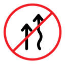 Do not overtake traffic Sign color outline icon