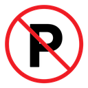 No parking sign color outline icon