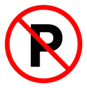 No parking sign color outline icon
