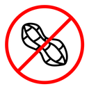 No peanut sign color outline icon
