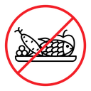Picnics are prohibited sign color outline icon