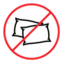No pillow sign color outline icon