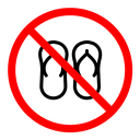 No sandals sign color outline icon