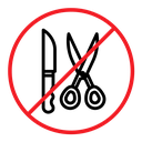 No scissors or no knives sign color outline icon