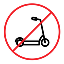 No scooters sign color outline icon