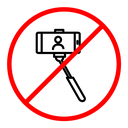 No selfie sign color outline icon