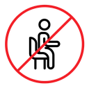 No sitting sign color outline icon